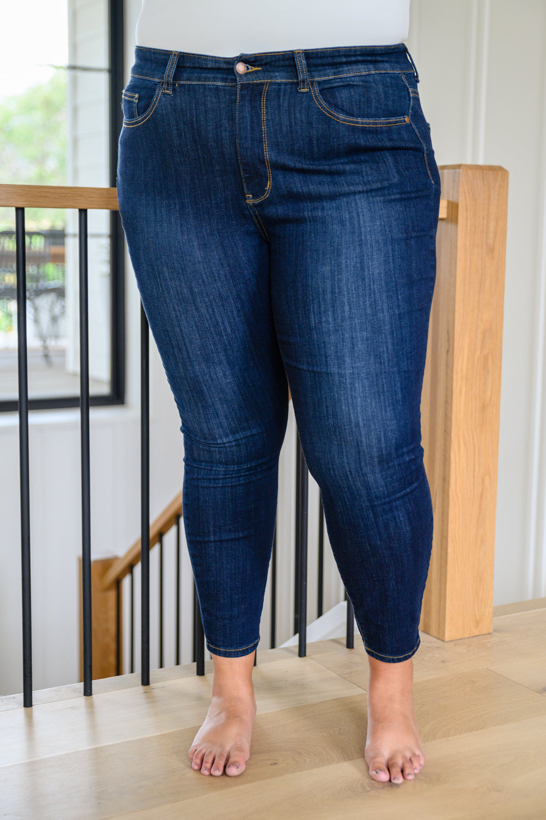Judy Blue Call Me Back Skinny Jeans with Phone Pocket Dark Wash 14W