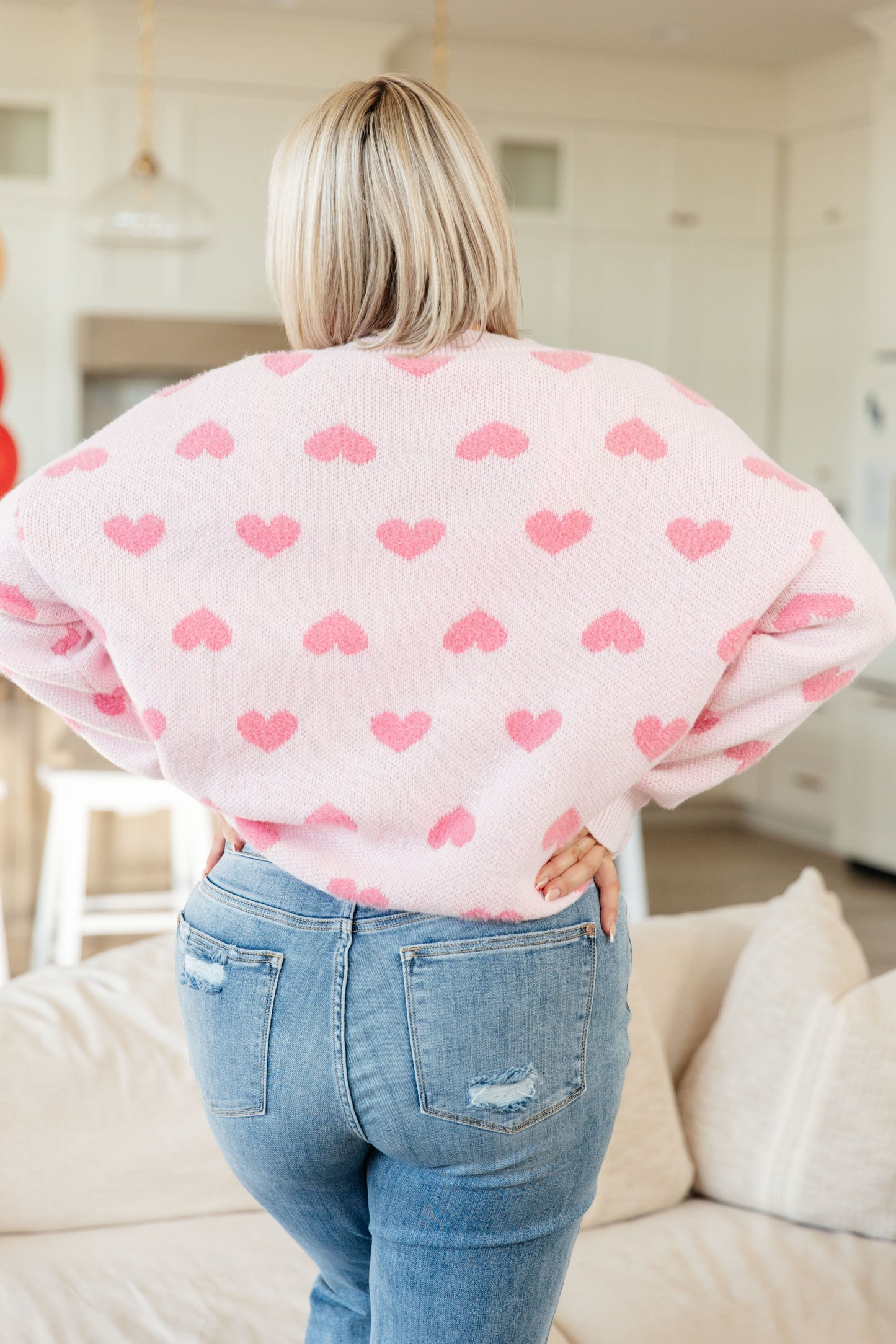 Love Me More Heart Knit Sweater