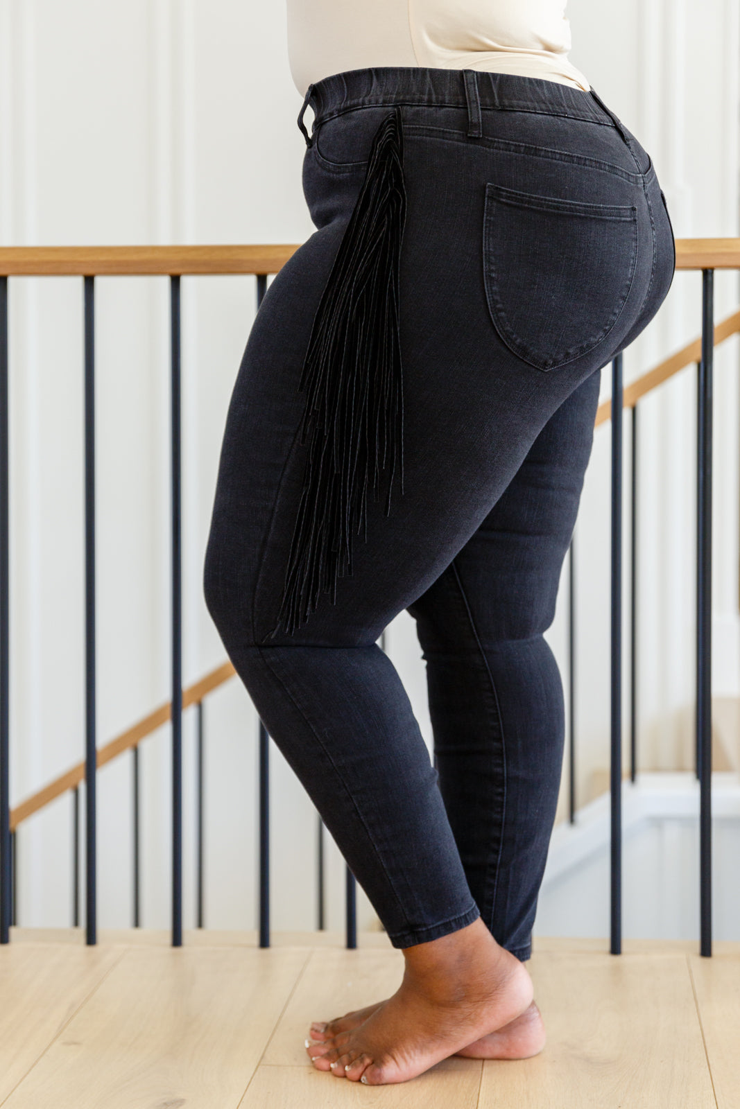 Judy Blue Cowgirl Chic Fringe Skinny Jeggings