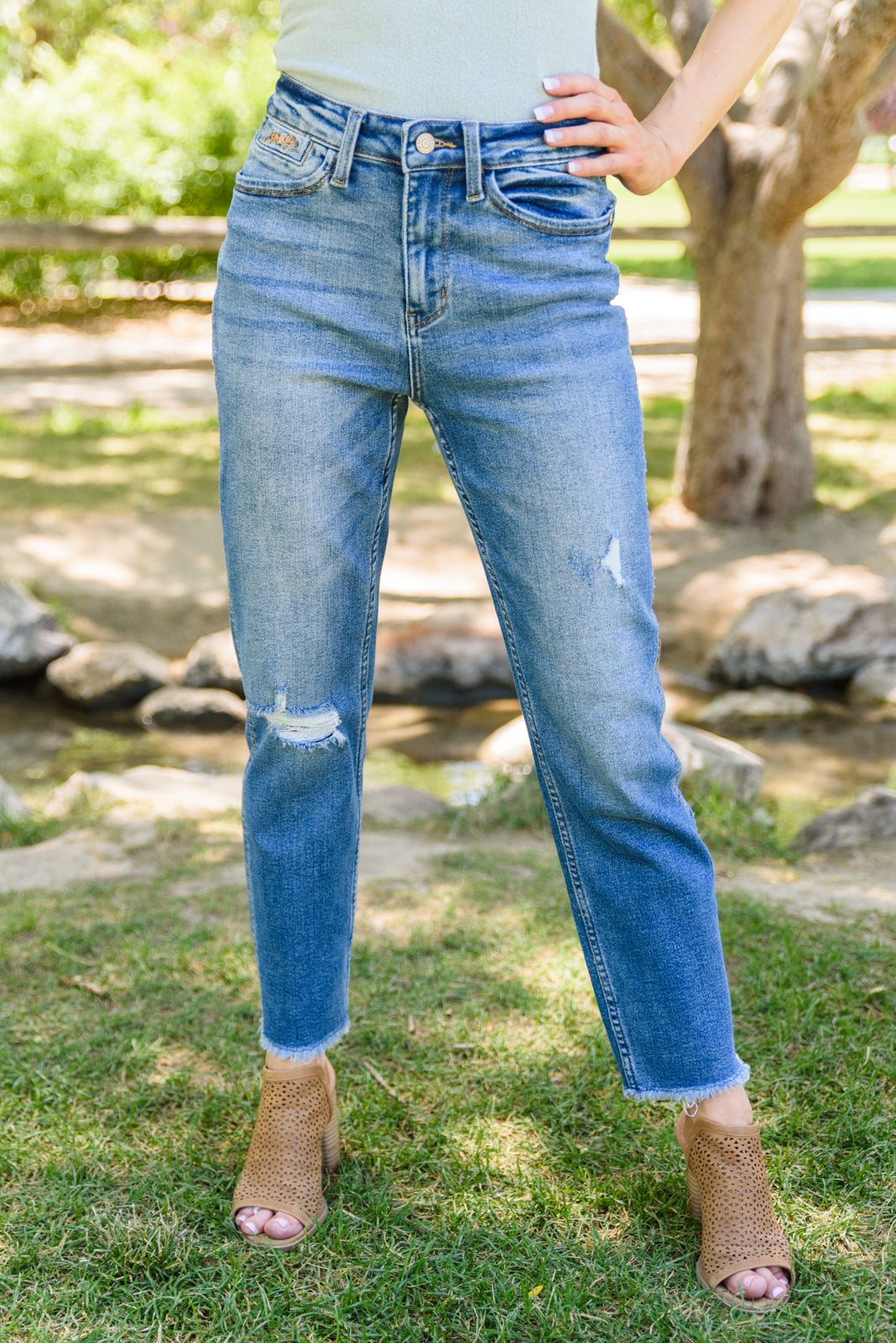 Judy Blue Saddle Up Howdy Embroidered Boyfriend Jeans