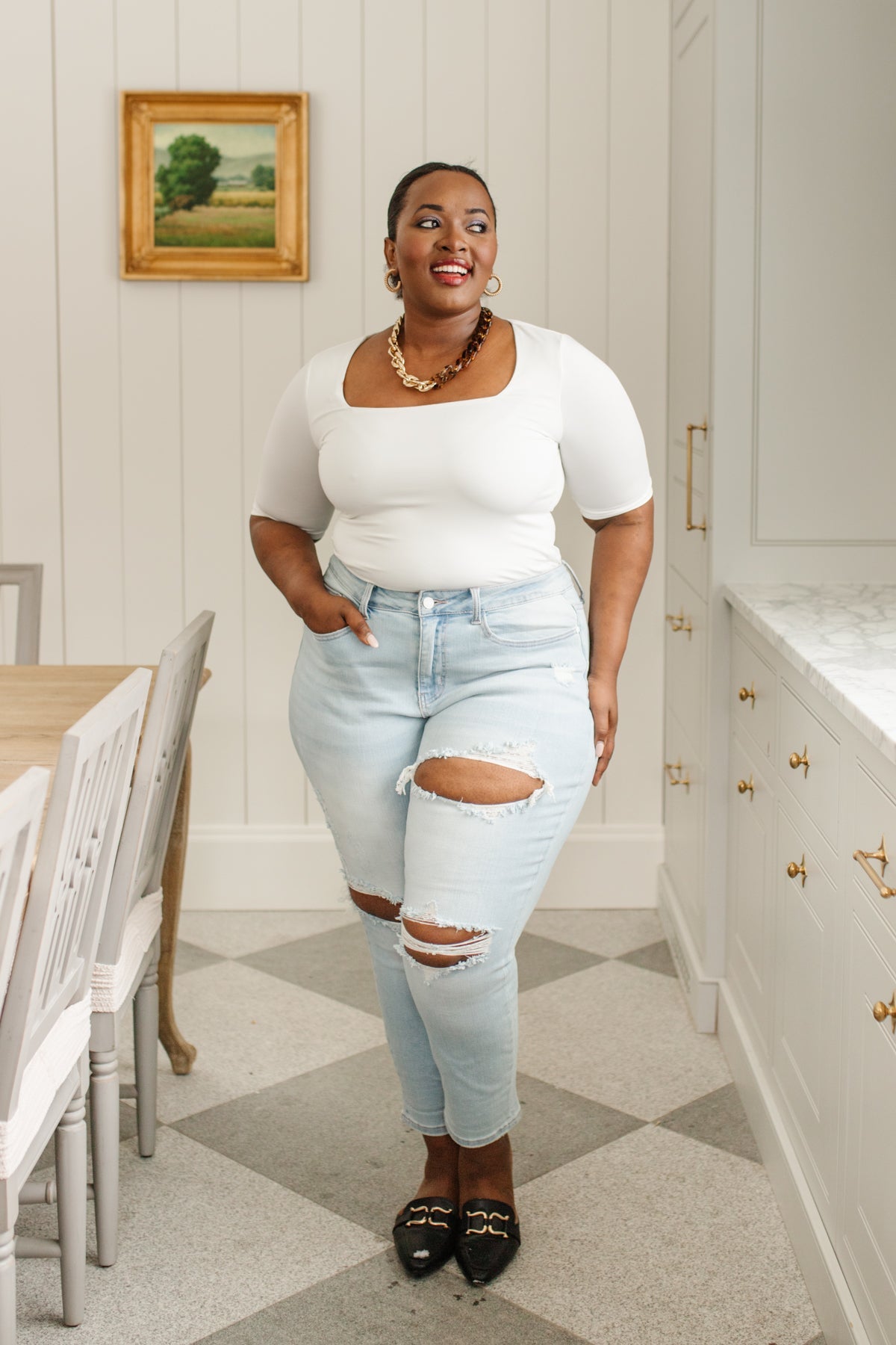 Judy Blue Gabriella Super Light Destroyed Boyfriend Jeans
