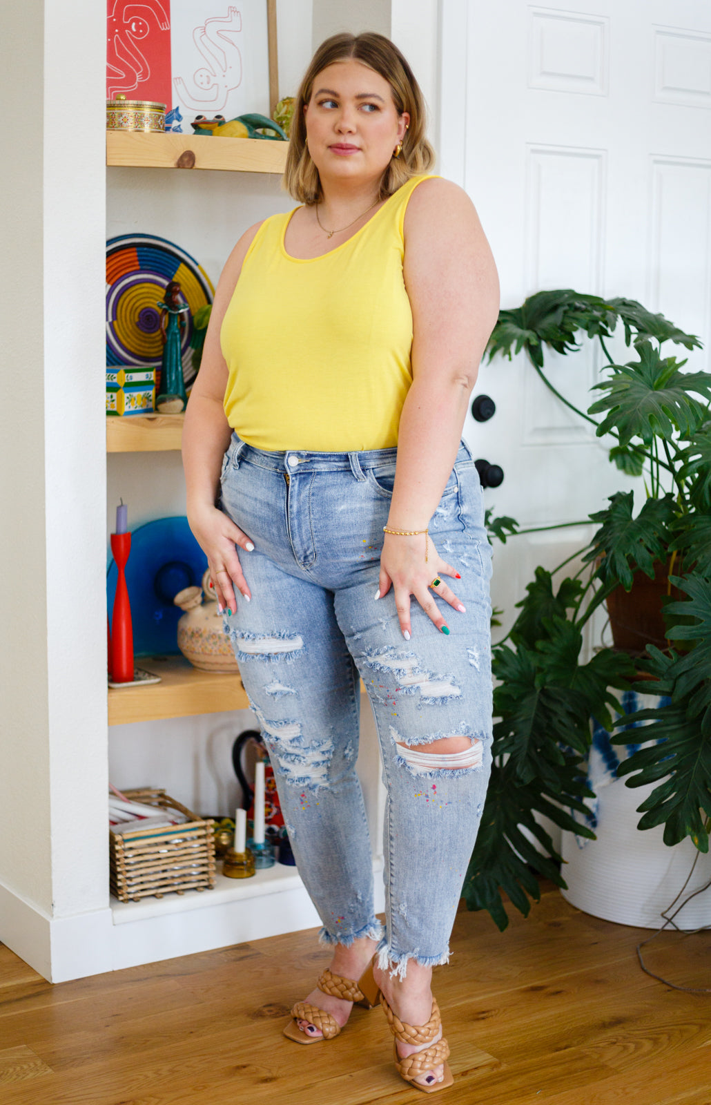 Judy Blue Hot Mess Paint Splatter Boyfriend Jeans