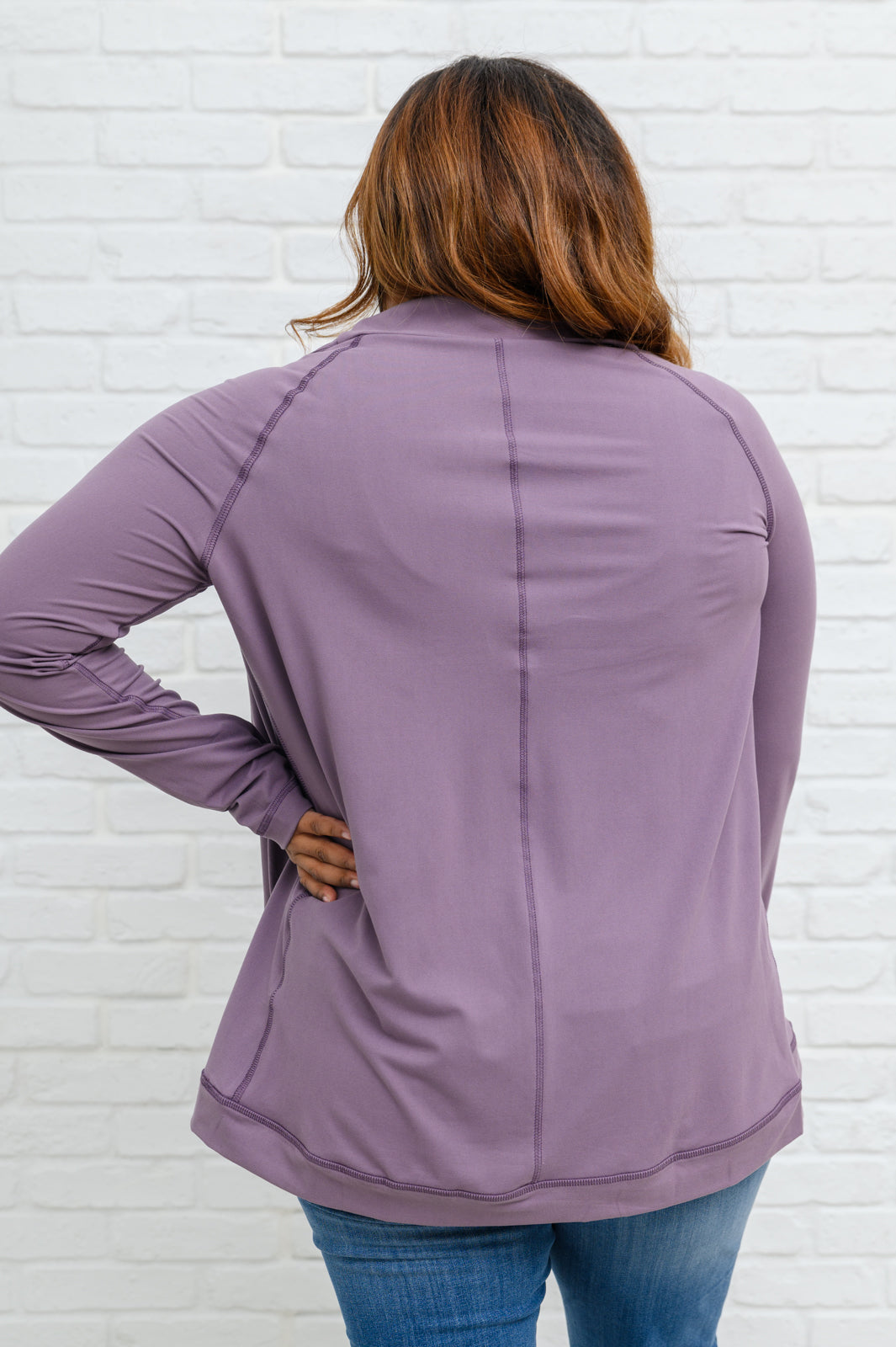 Sport a Look Asymmetric Cowl Neck Jacket In Mulberry