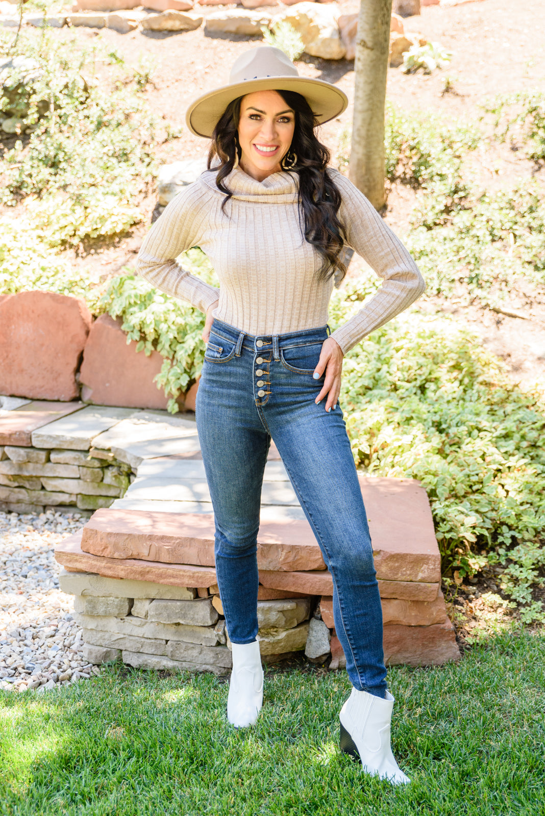 Judy Blue Hips Don't Lie Hi-Rise Button Fly Skinny Jeans