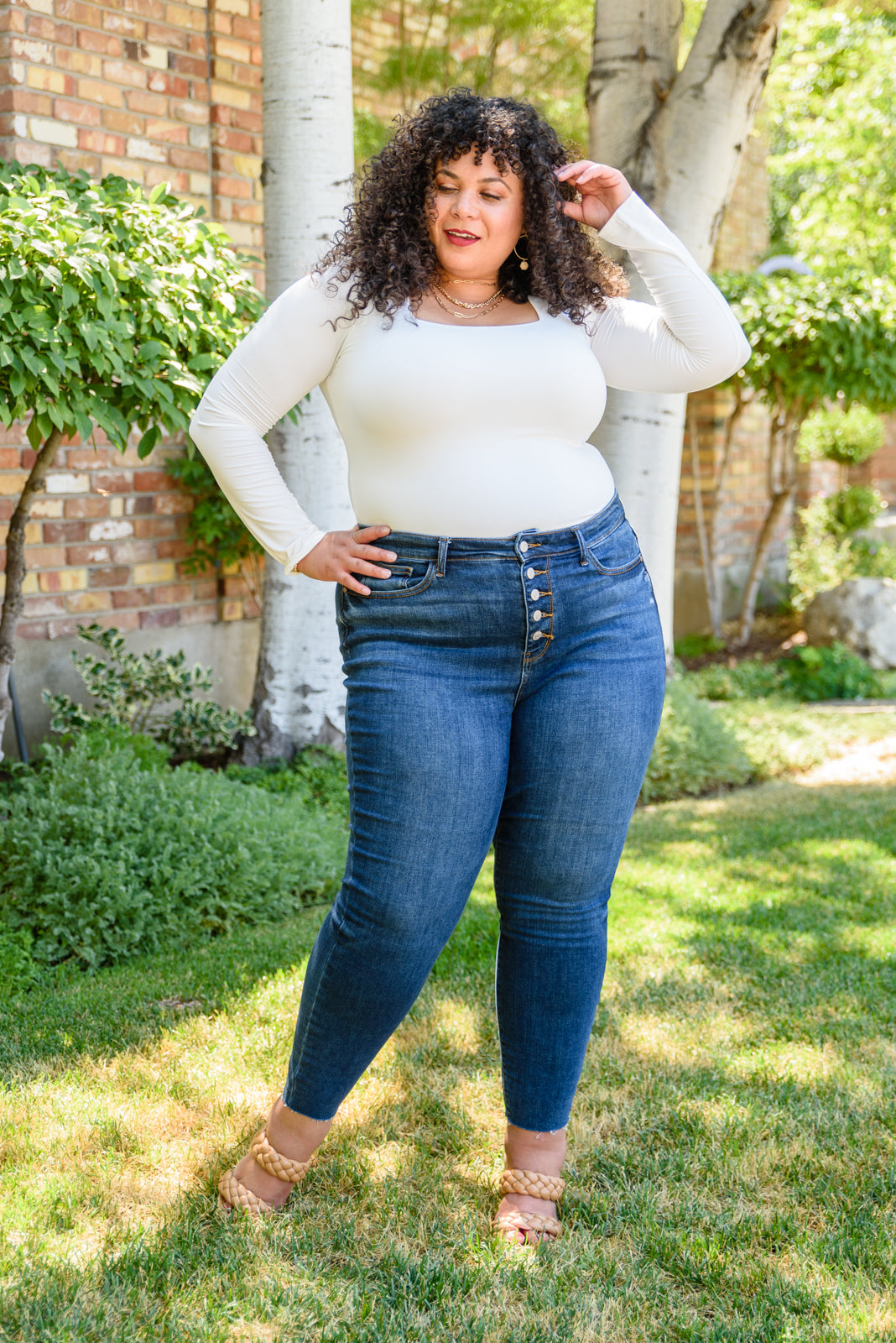 Judy Blue Hips Don't Lie Hi-Rise Button Fly Skinny Jeans