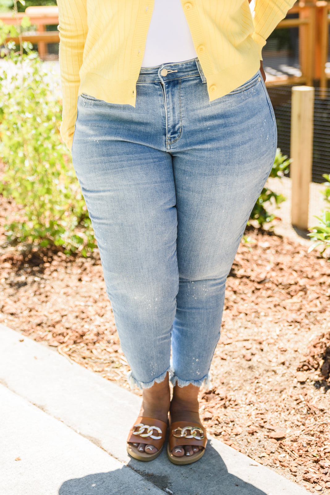 Judy Blue Kandis Mid-Rise Bleach Splash Jeans Light Wash 14W