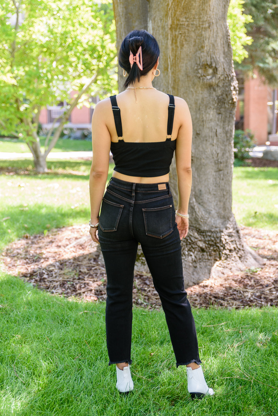 Judy Blue Kelley Destroyed Hem Crop Jeans