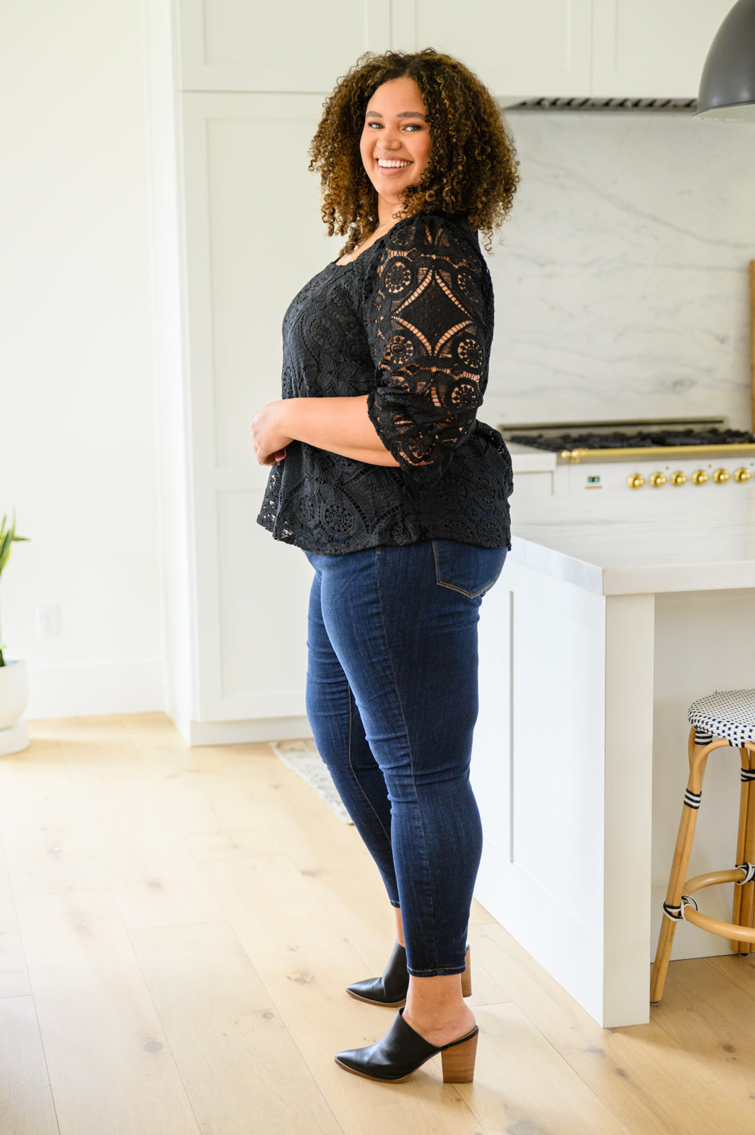 Place for Lace Blouse In Black