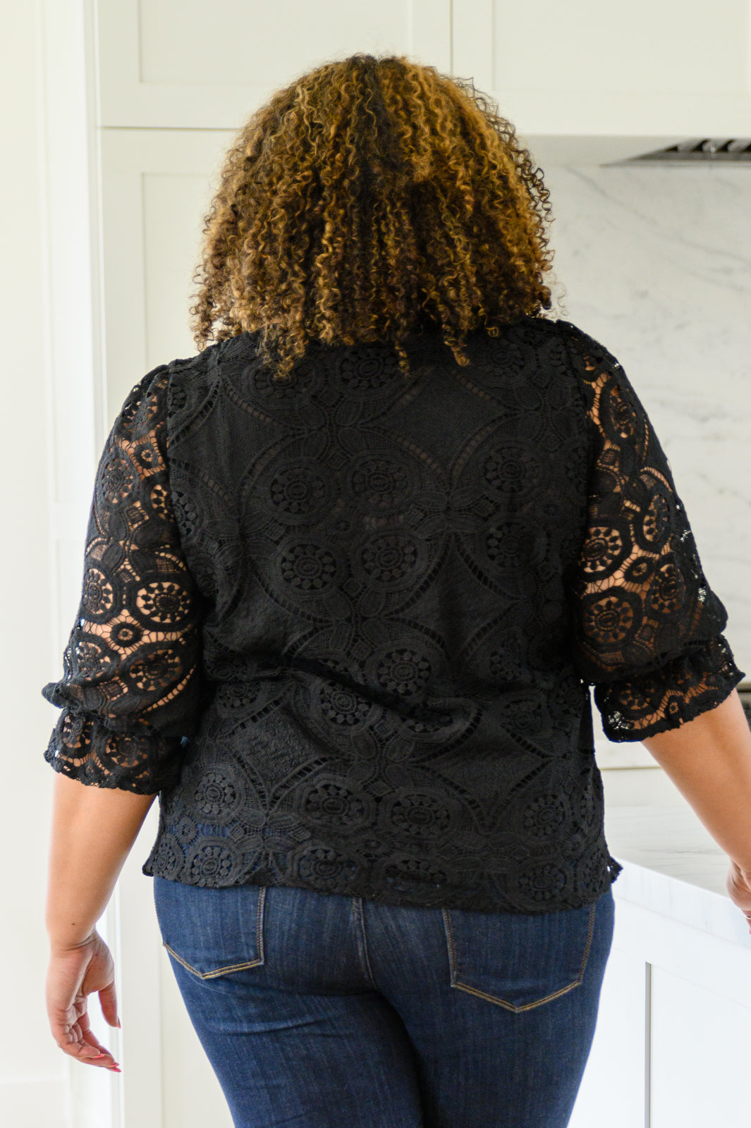 Place for Lace Blouse In Black