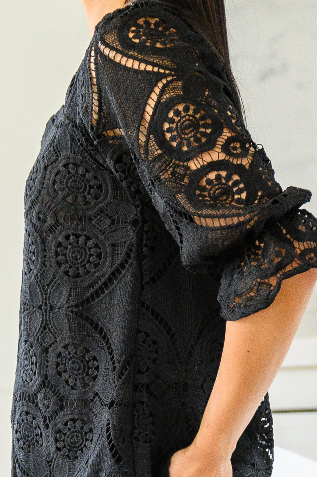 Place for Lace Blouse In Black
