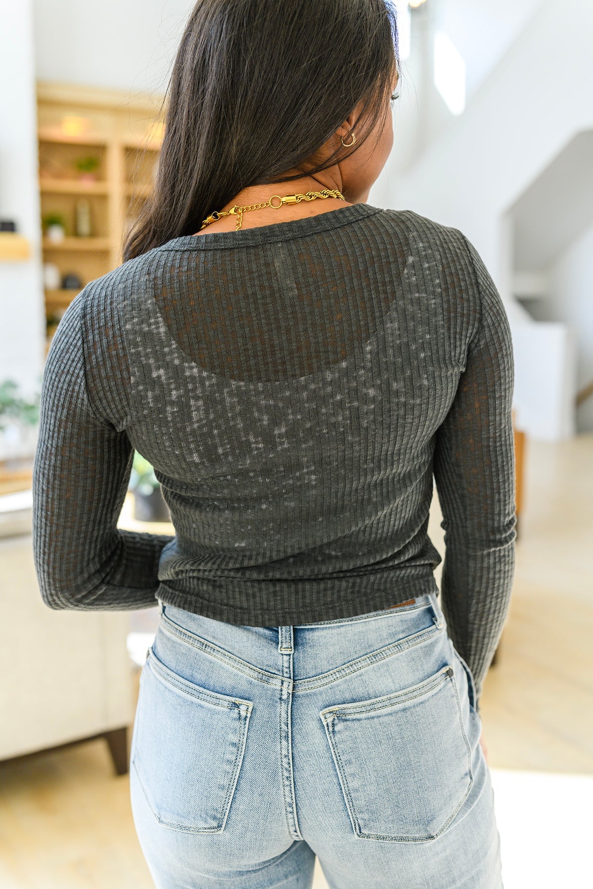 Curve Appeal Ribbed Knit Long Sleeve Top