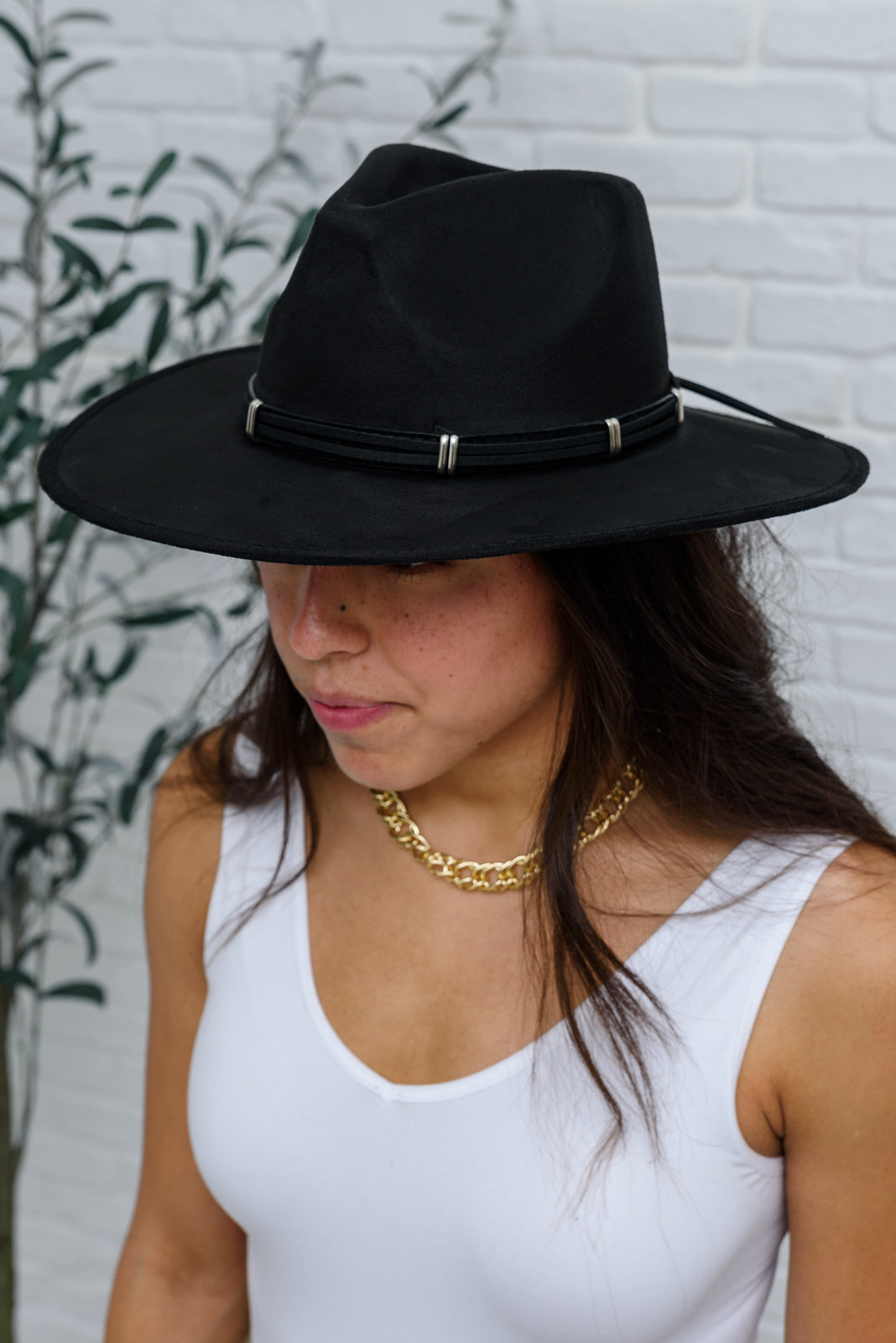 Bold Statement Black Wide Brim Hat