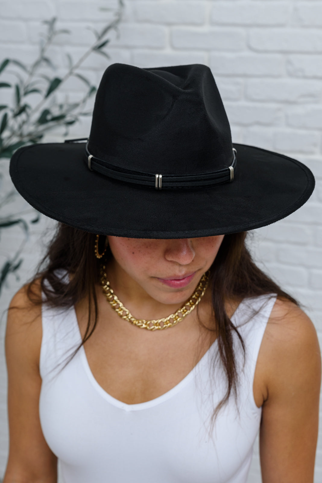 Bold Statement Black Wide Brim Hat