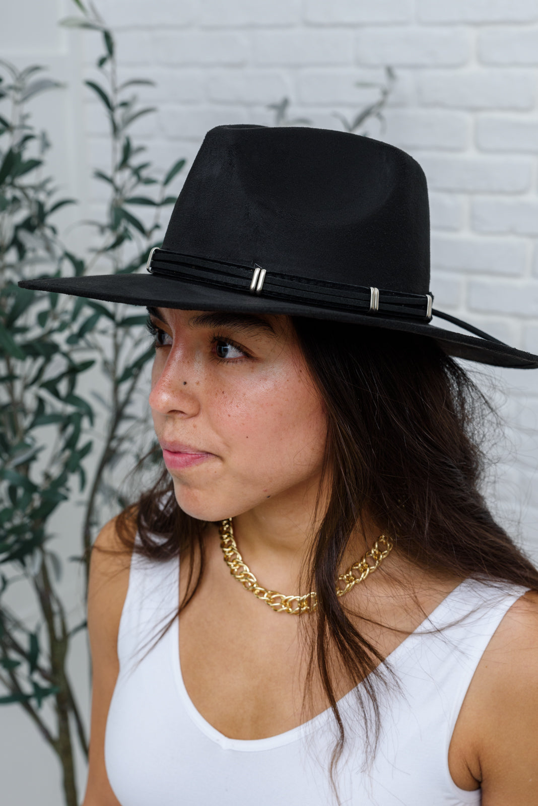 Bold Statement Black Wide Brim Hat