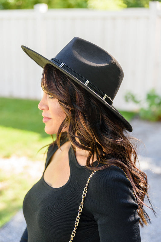 Bold Statement Black Wide Brim Hat Black