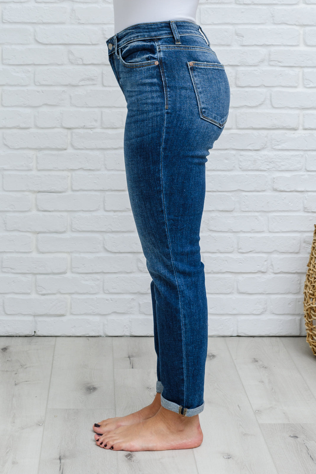 Judy Blue London Fog Mid-Rise Cuffed Boyfriend Jeans