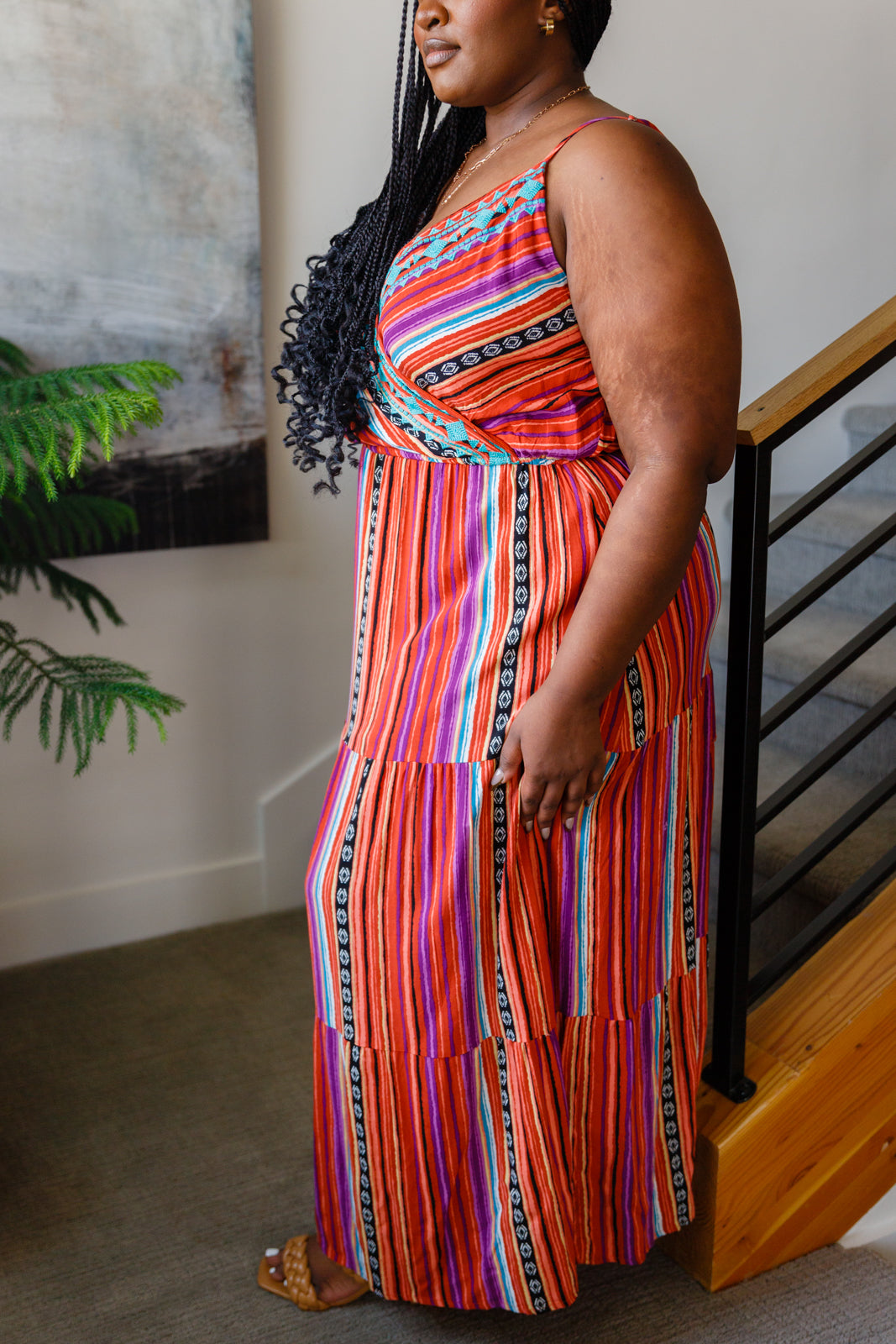With Grace Aztec Line Maxi Dress