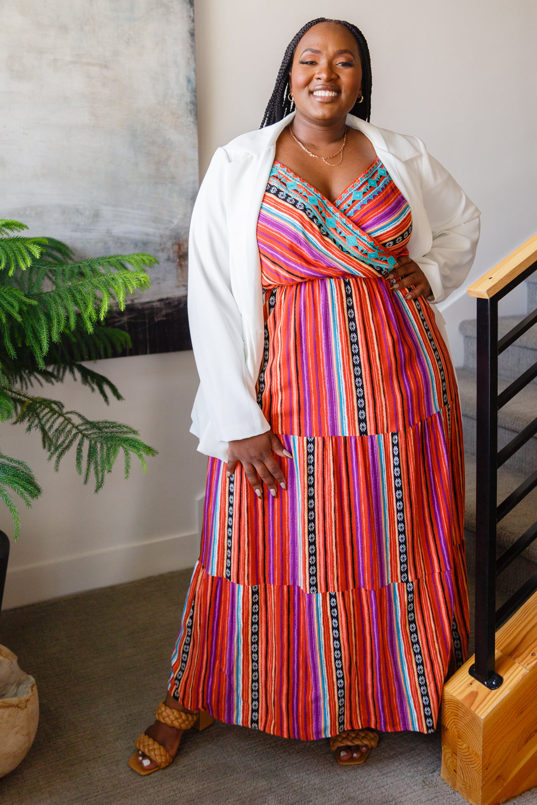 With Grace Aztec Line Maxi Dress