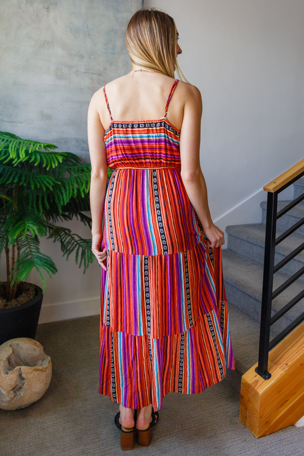 With Grace Aztec Line Maxi Dress