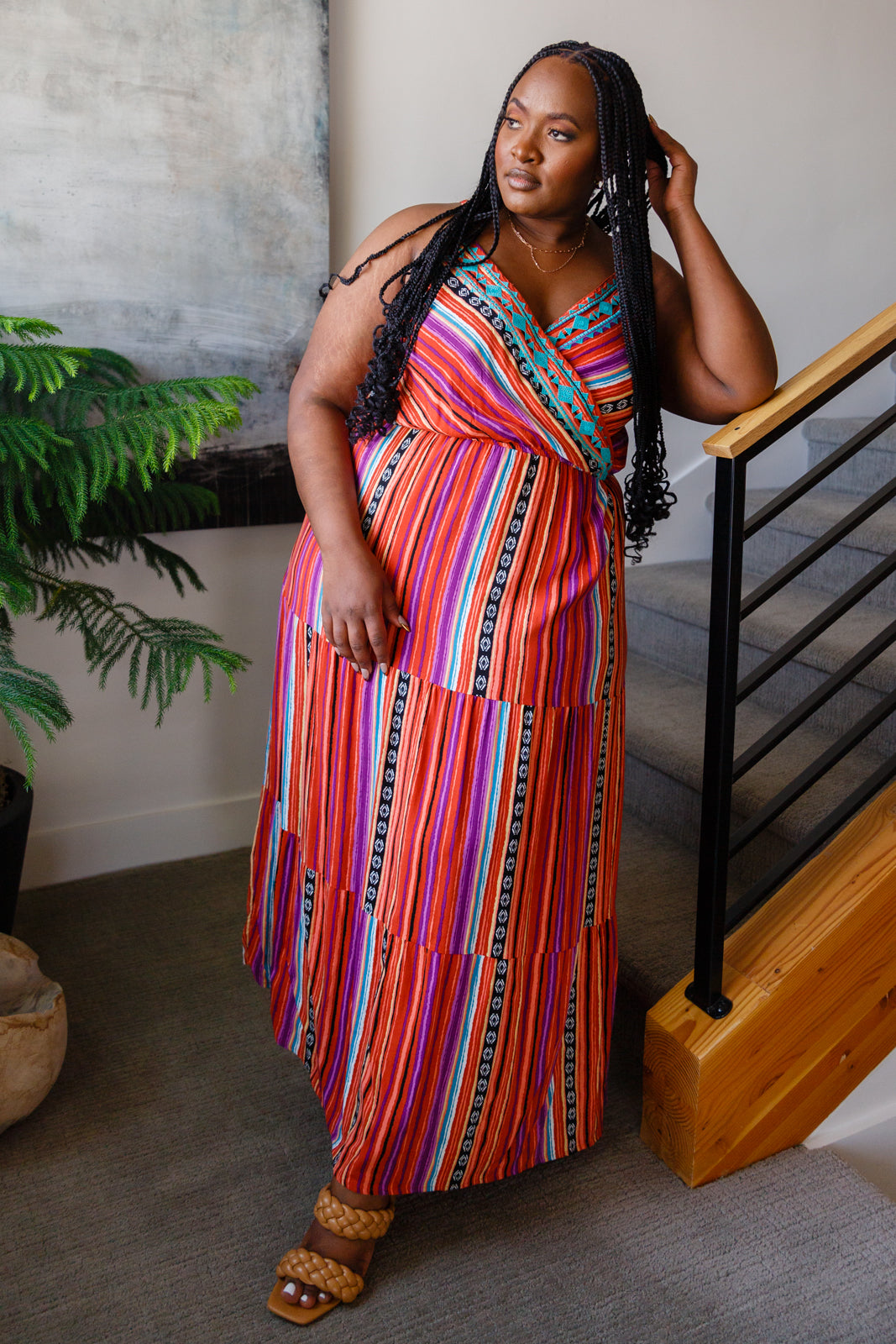 With Grace Aztec Line Maxi Dress