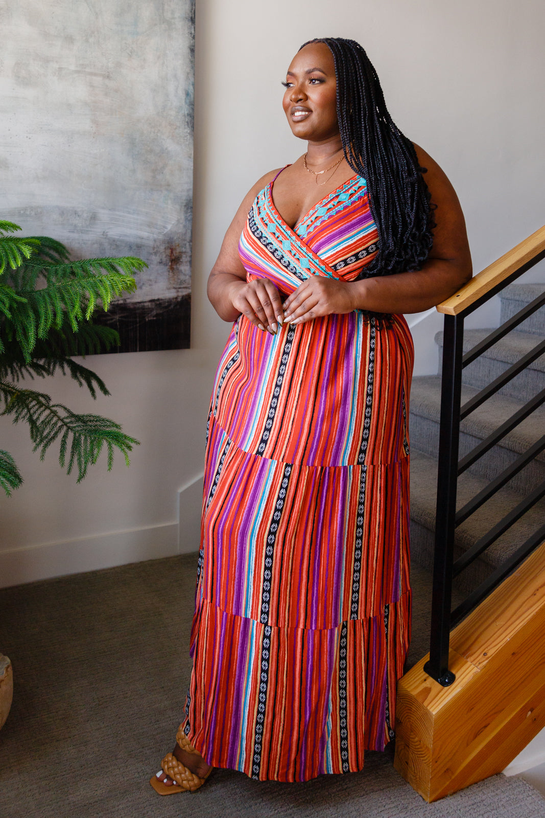 With Grace Aztec Line Maxi Dress