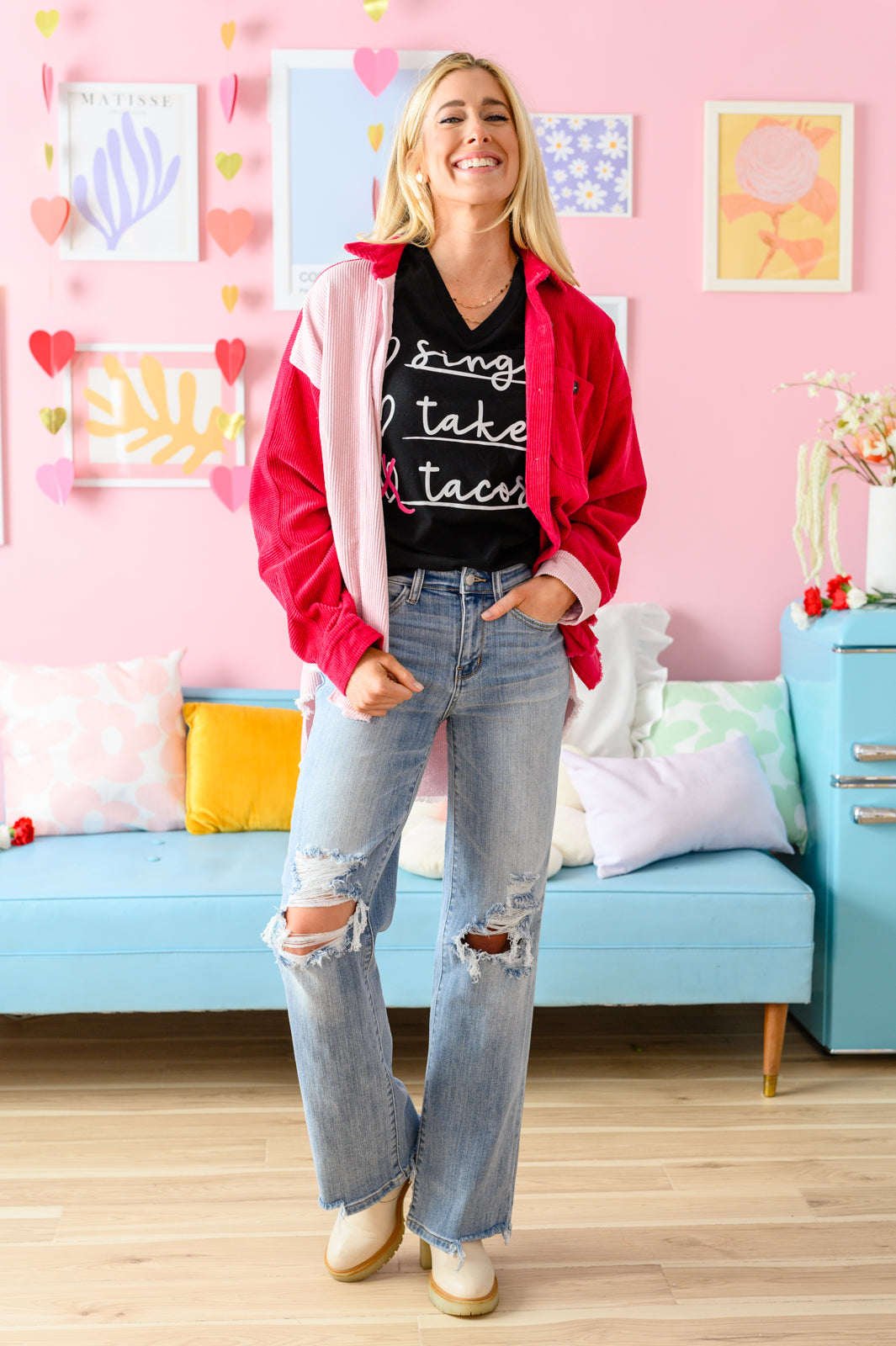 Check Love or Tacos Graphic Tee