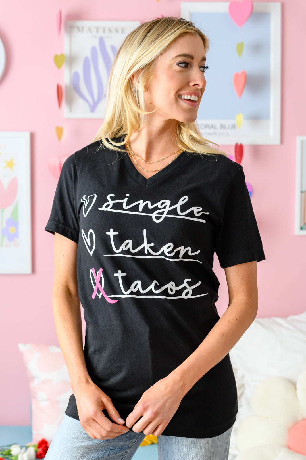 Check Love or Tacos Graphic Tee