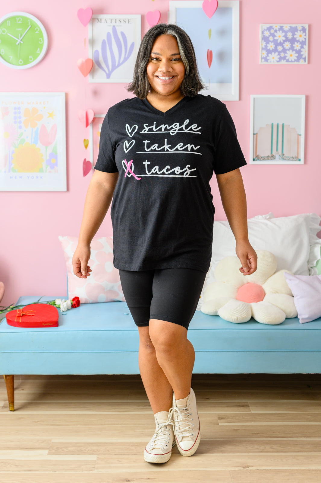 Check Love or Tacos Graphic Tee