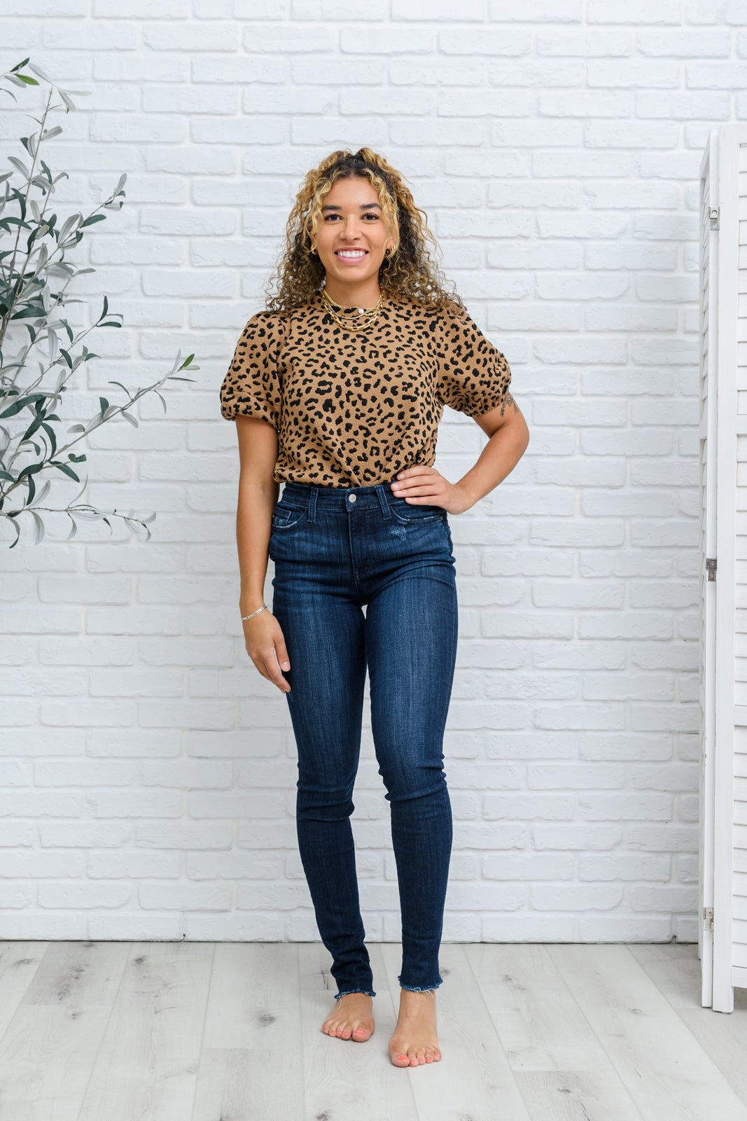 Judy Blue Martina Mid-Rise Dark Wash Cuffed Skinny Jeans