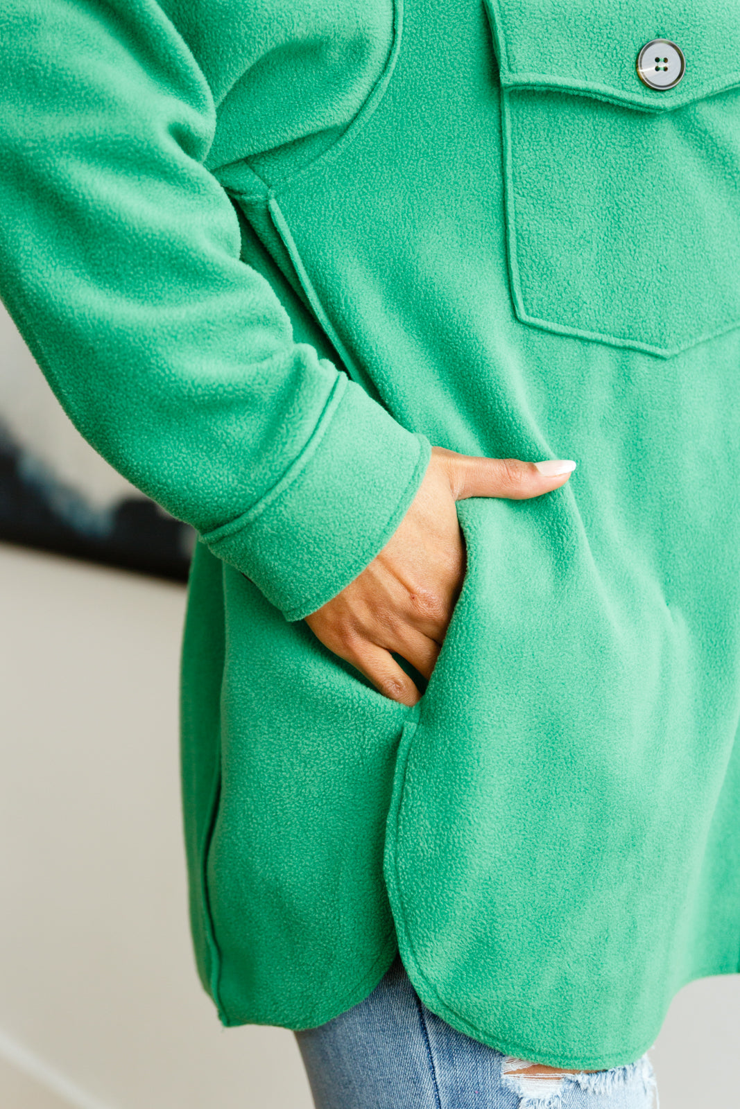 The Shamrock Green Fleece Shacket