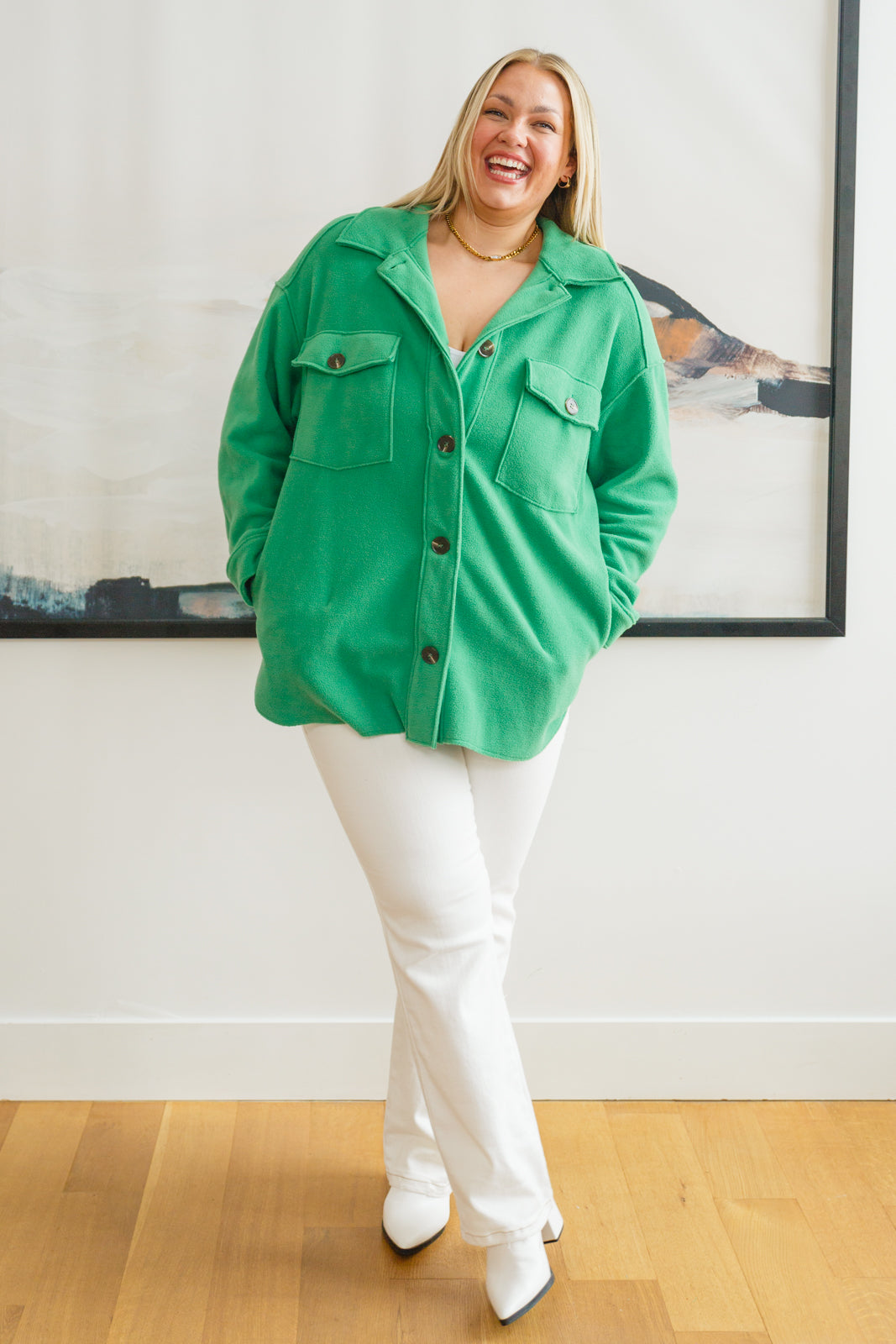 The Shamrock Green Fleece Shacket