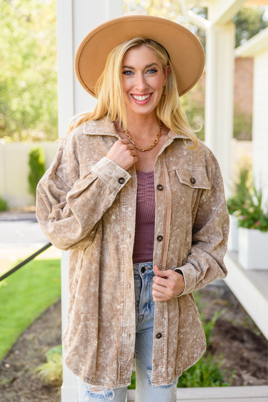 Don't Fade Away Shacket In Camel Camel S