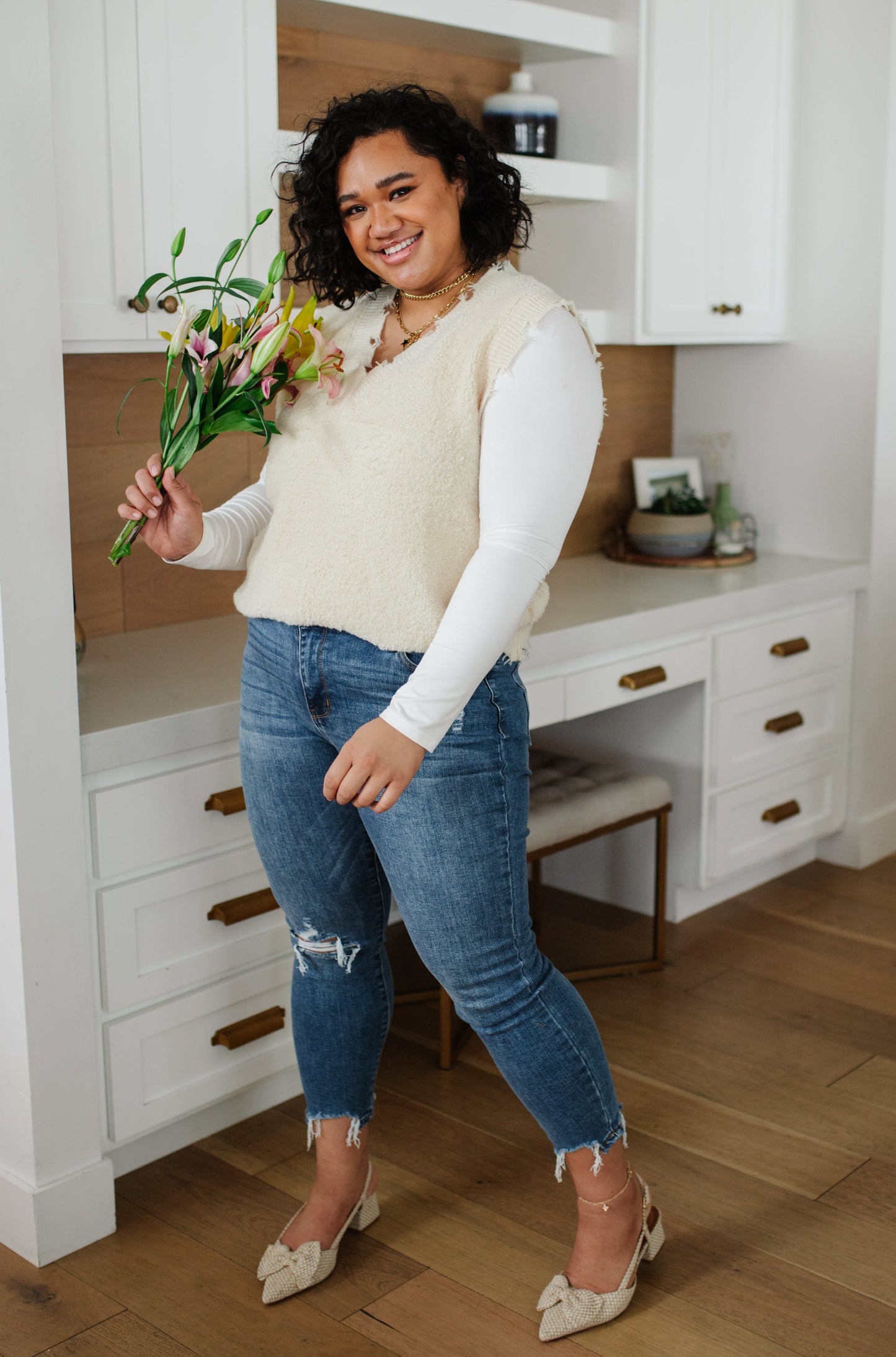 Judy Blue To the Edge Mid-Rise Destructed Hem Slim Fit Jeans