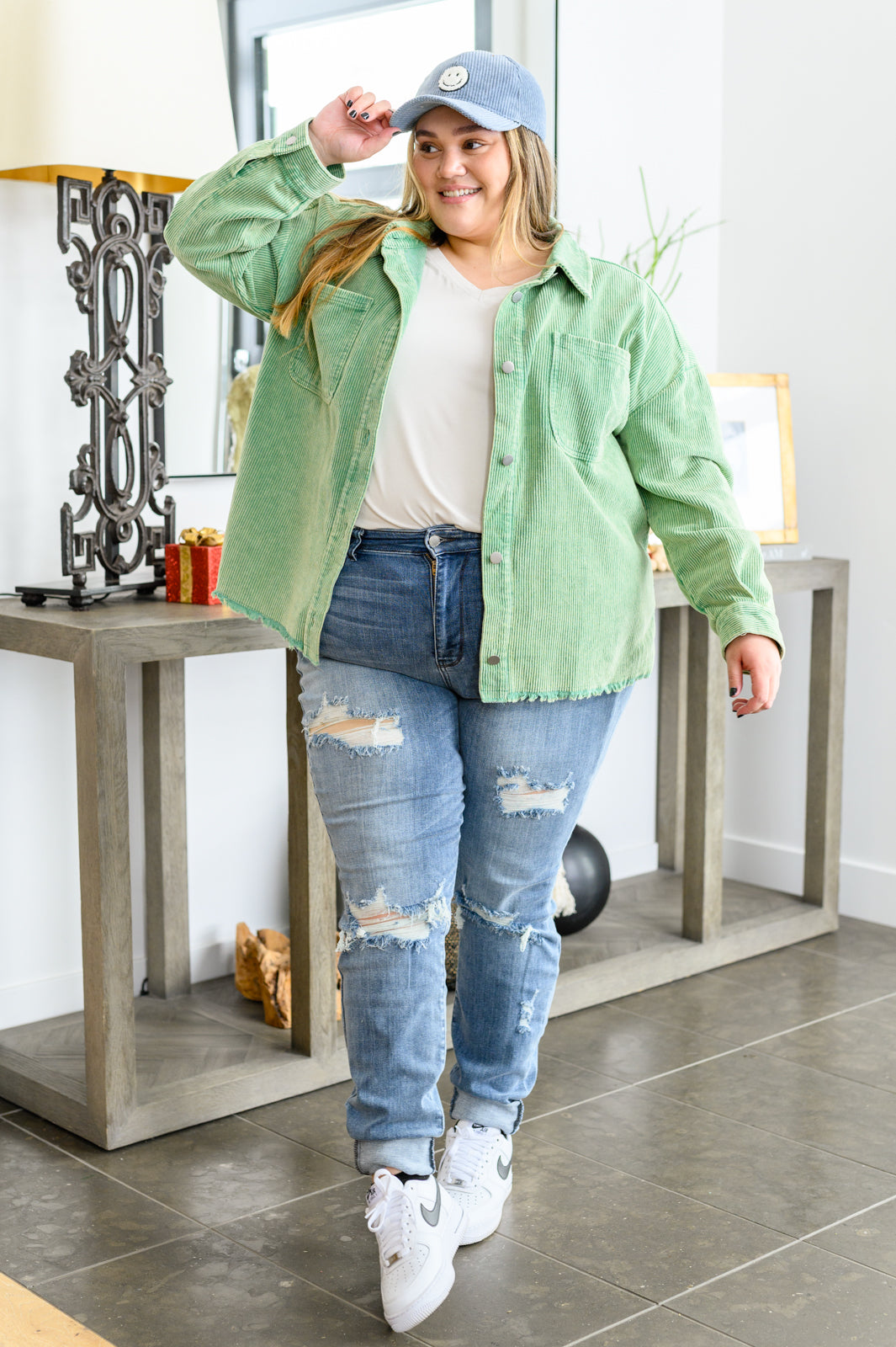 You're In Luck Raw Edge Corduroy Jacket