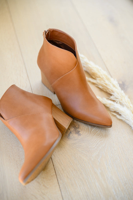 Don't Speak Notched Ankle Boots In Brown Cognac 6