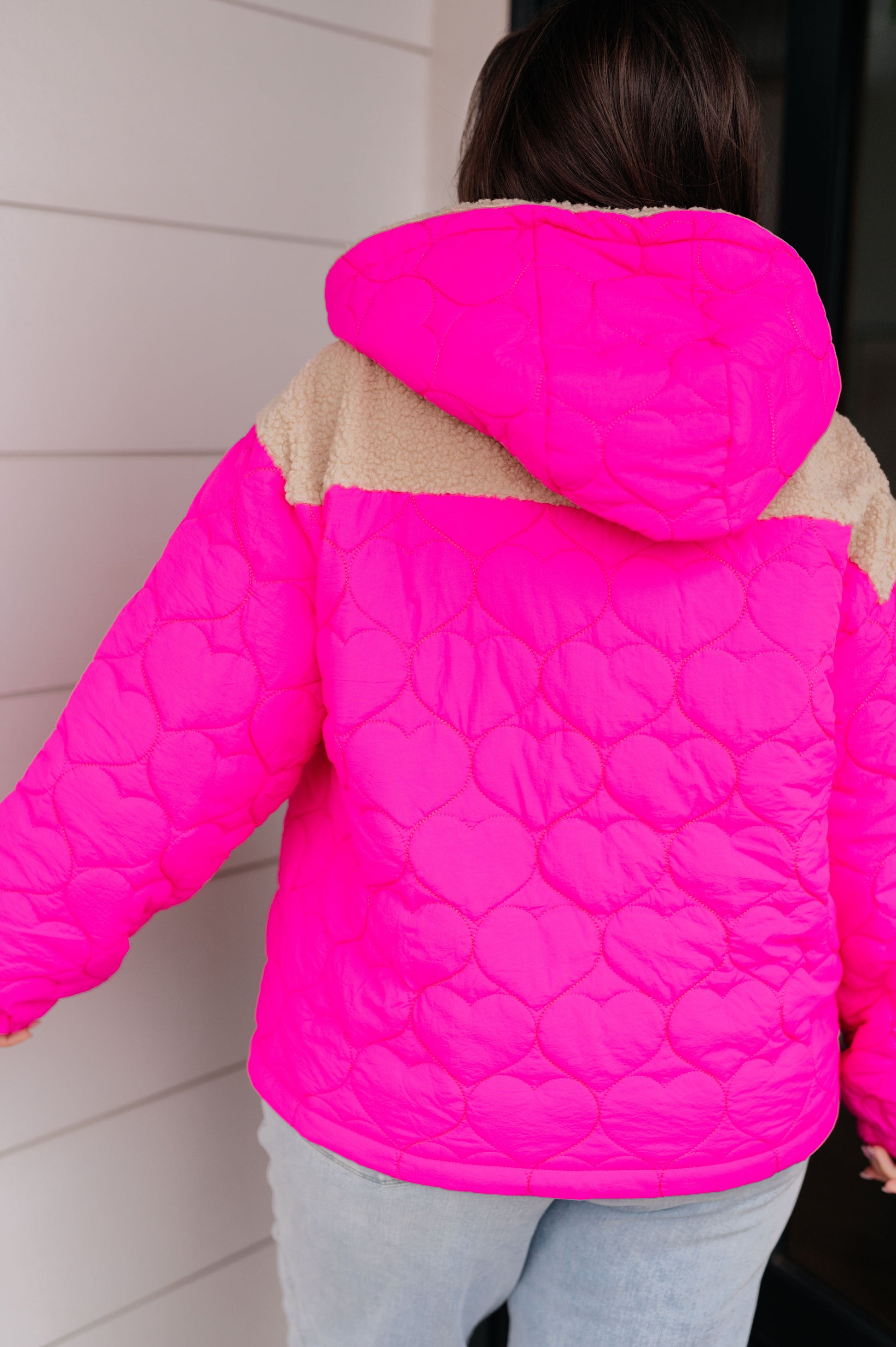 Pucker Up Pink Puffer Jacket   