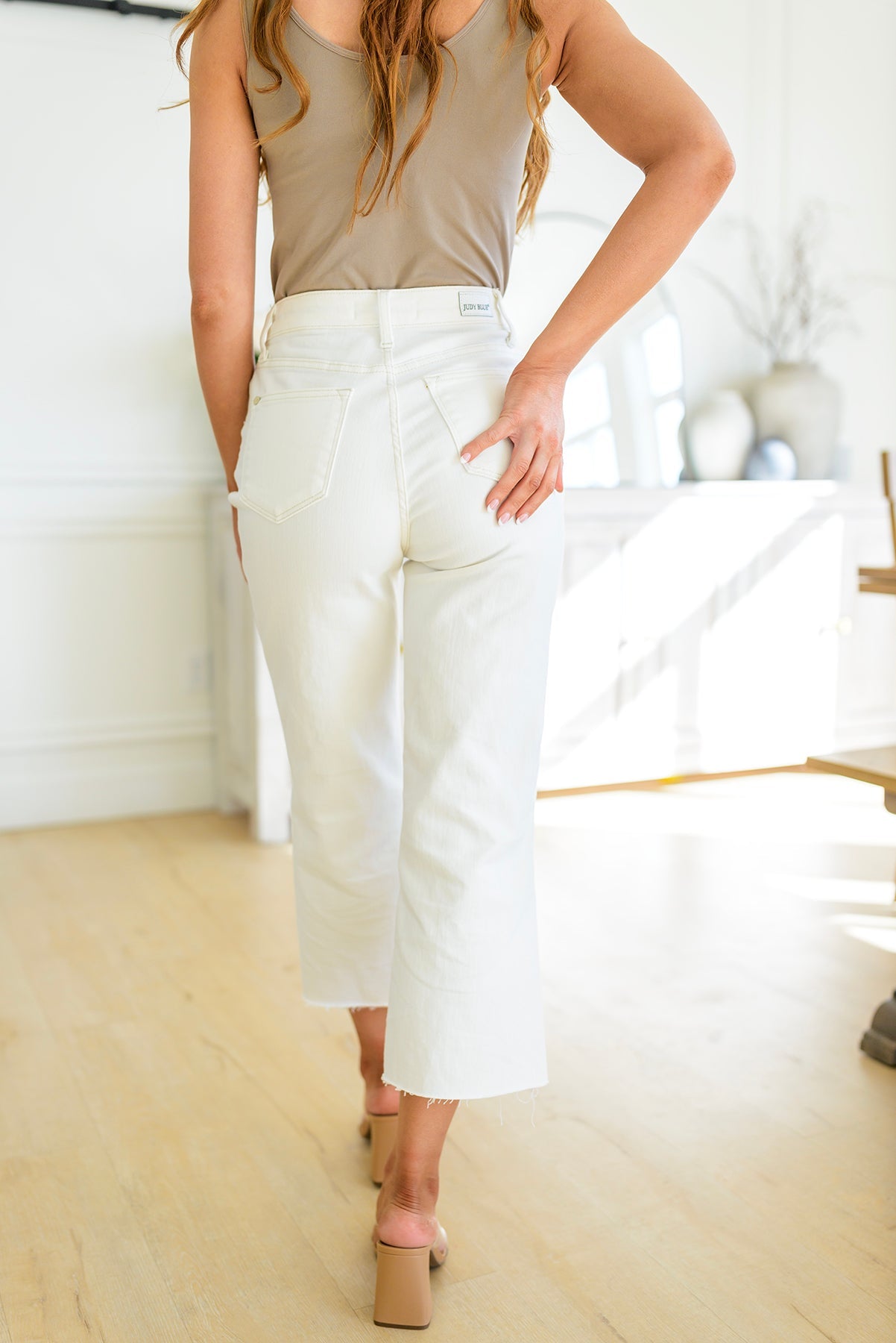 Judy Blue Don't Be Salty High Rise Wide Leg Cropped Jeans