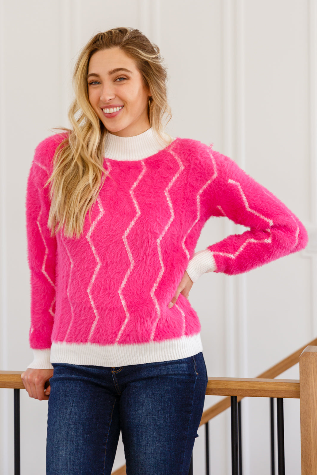 Perfect Vision Zig Zag Sweater Pink XS