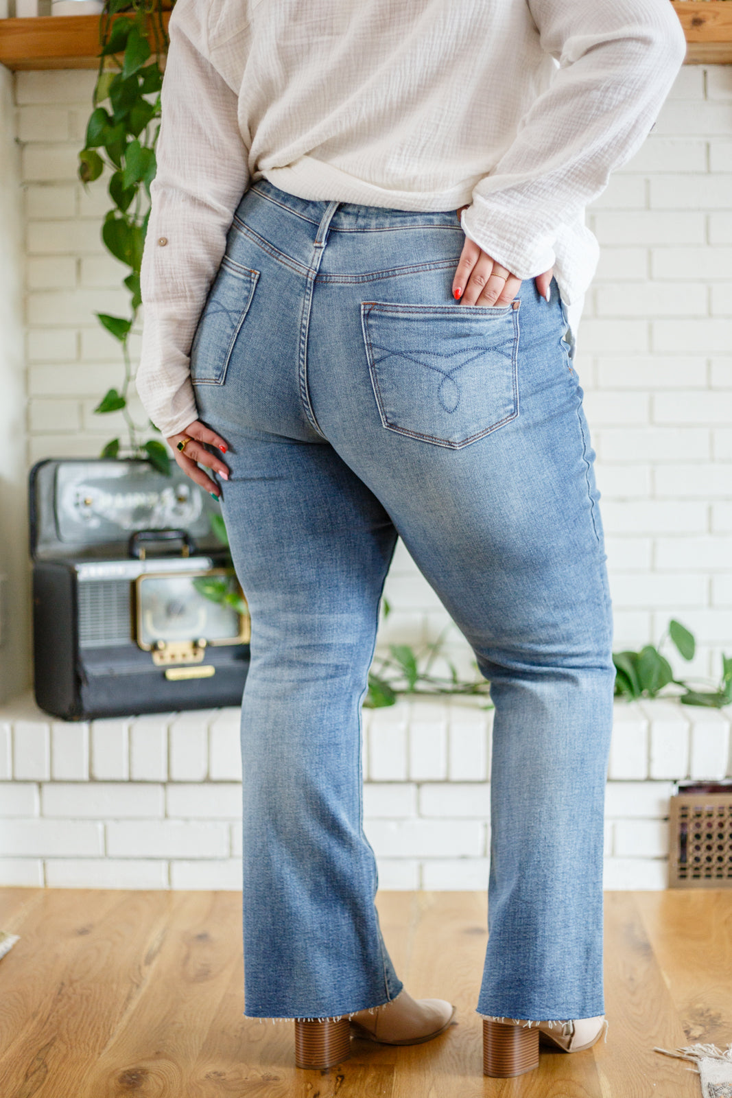 Judy Blue Tried and True Raw Hem Bootcut Jeans