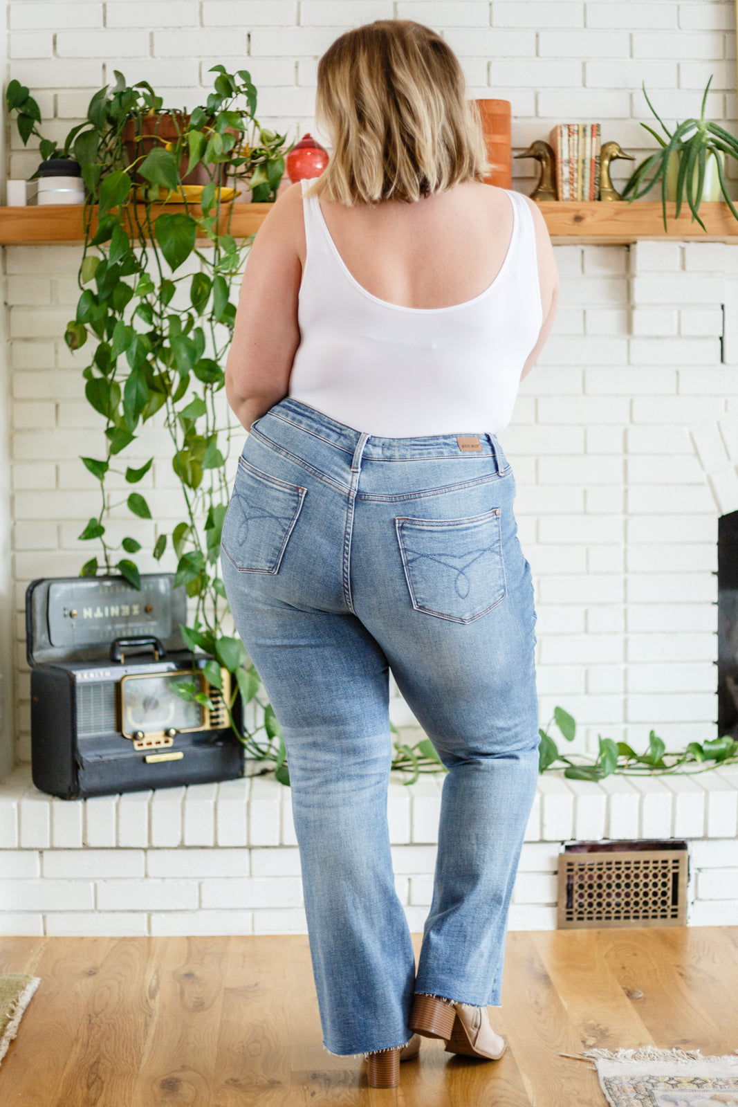 Judy Blue Tried and True Raw Hem Bootcut Jeans