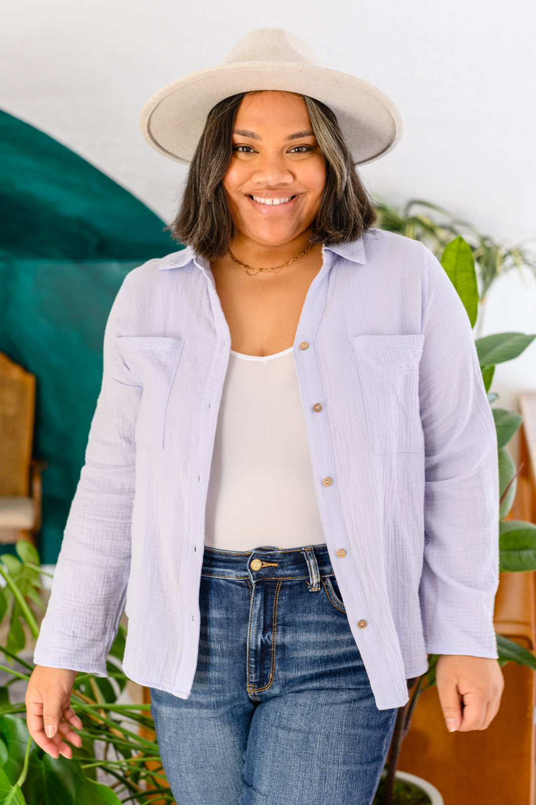 Lavender Skies Button Up Blouse