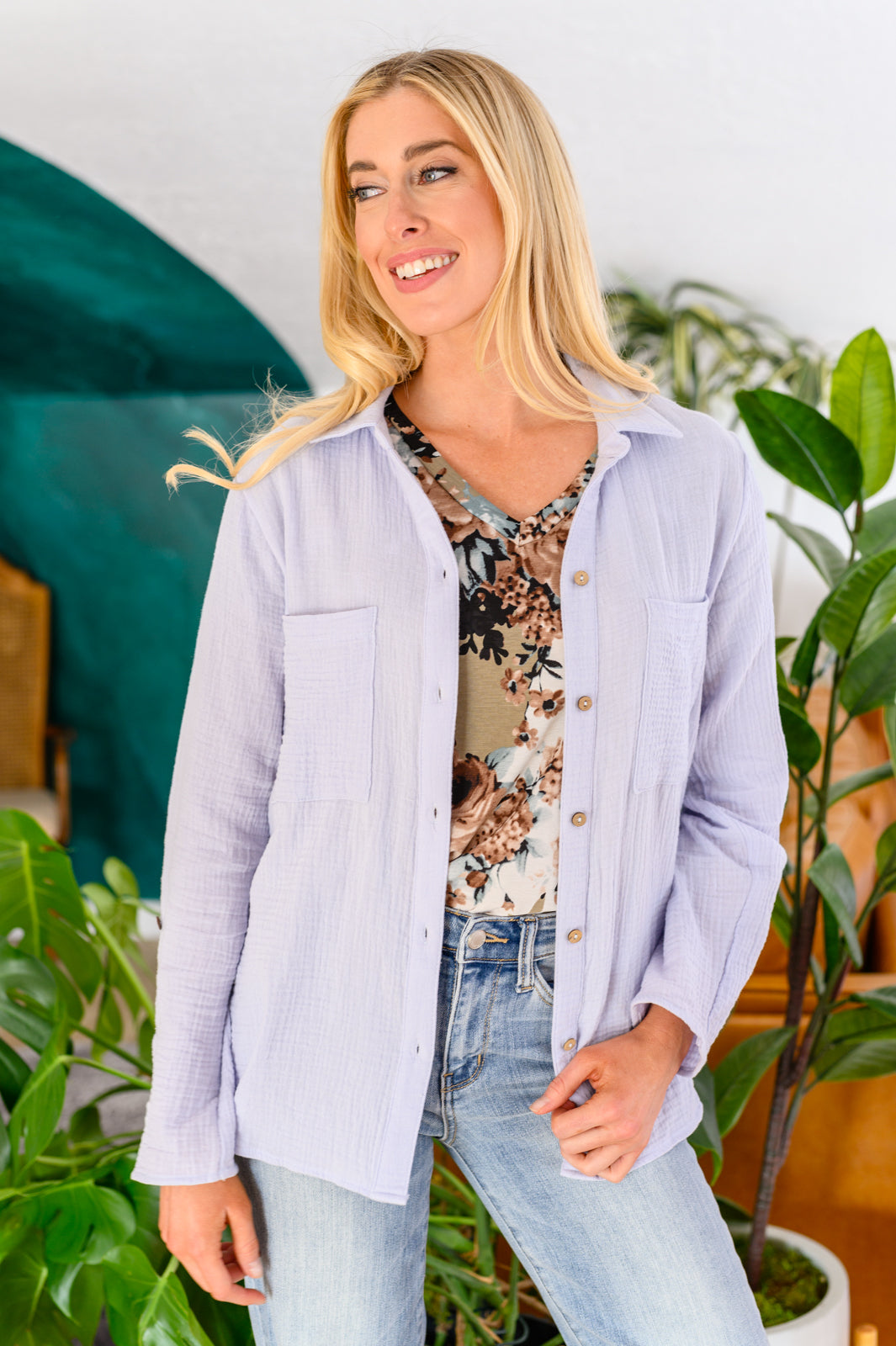 Lavender Skies Button Up Blouse