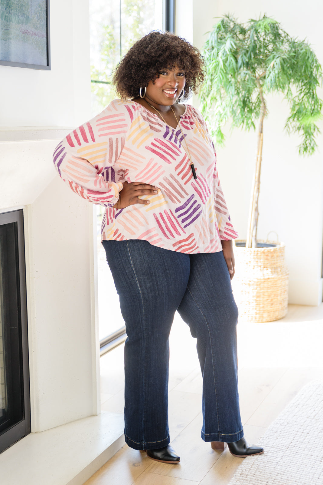 Color My World Abstract Stamp Blouse