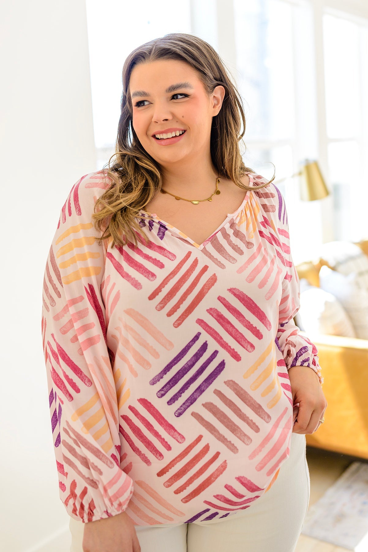 Color My World Abstract Stamp Blouse