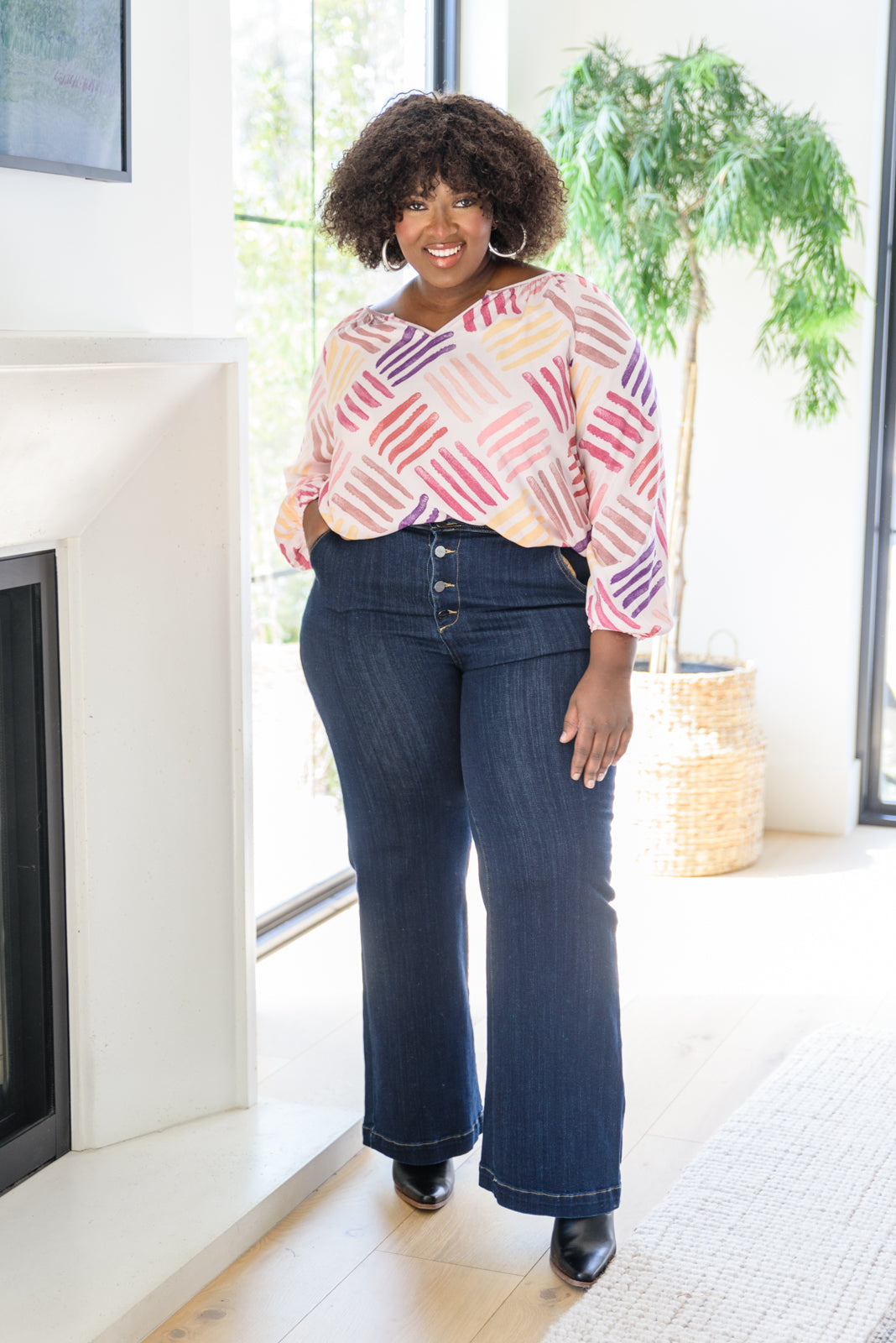 Color My World Abstract Stamp Blouse