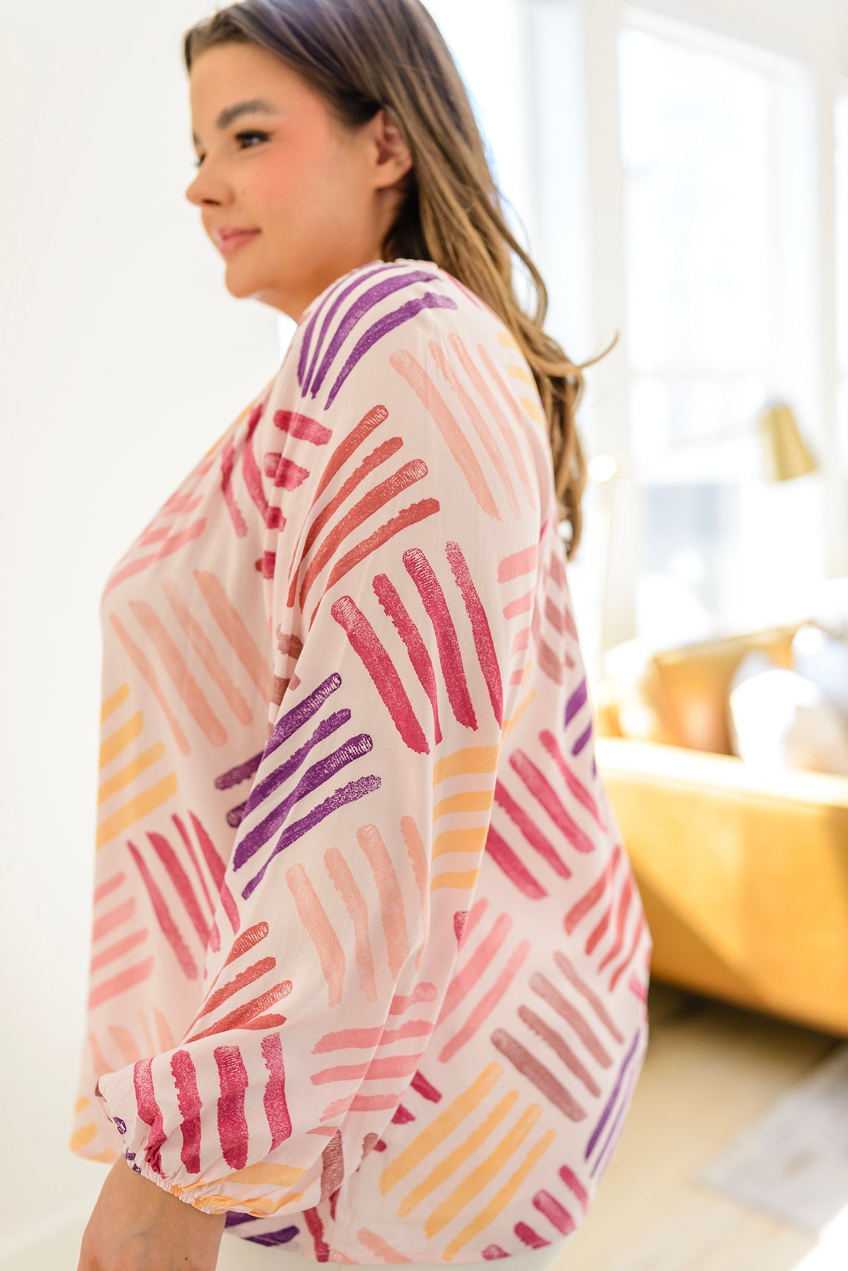 Color My World Abstract Stamp Blouse