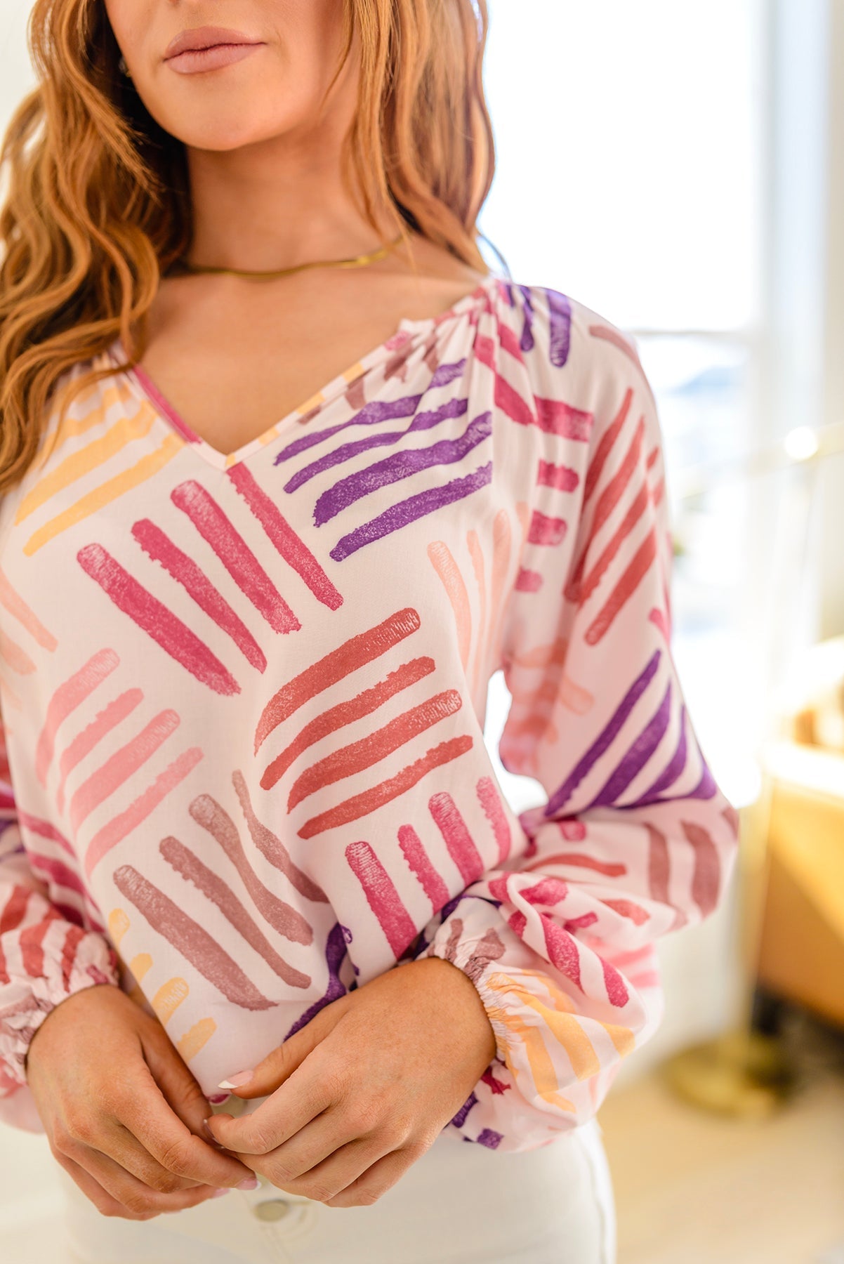Color My World Abstract Stamp Blouse