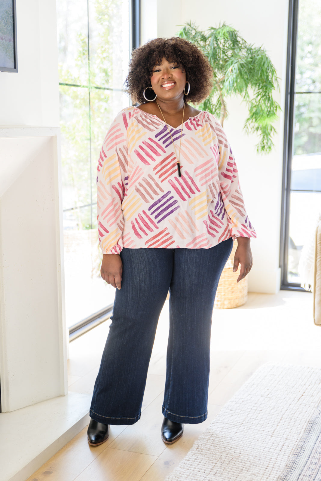 Color My World Abstract Stamp Blouse