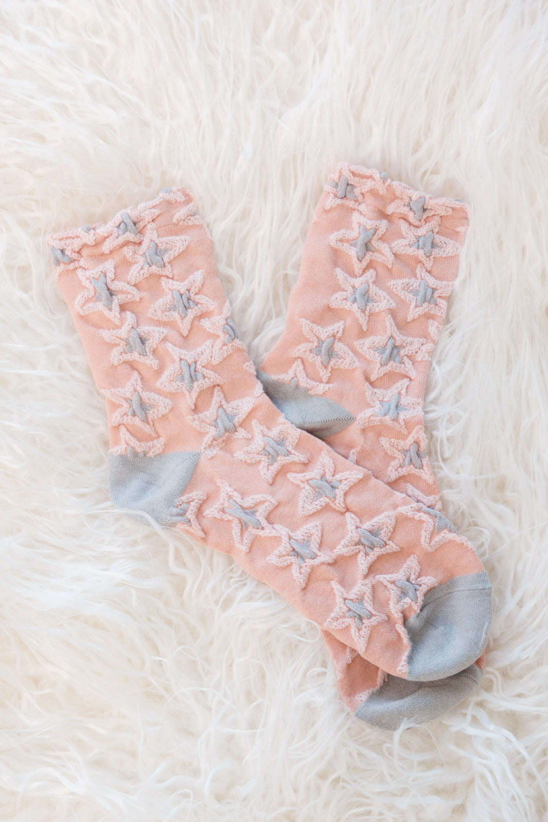 Celeste Star Design Socks In Pink