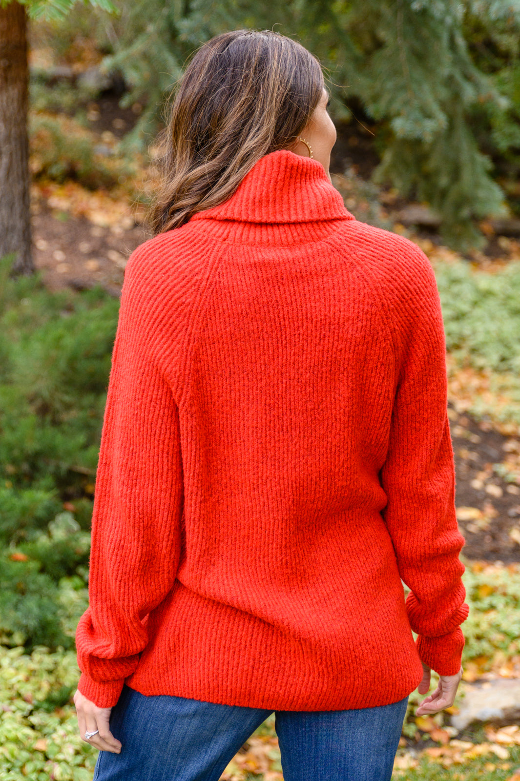 Bring the Drama Roll Neck Sweater In Red